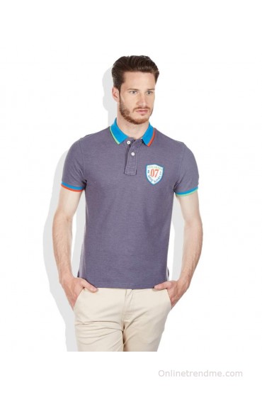 Being Human Navy Polos Neck T Shirt